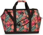 PUNTA WEEKEND közepes, bevont keretes, zippes, zöld, pink virág mintás utazótáska 10483-2614 - minosegitaska