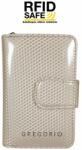 GREGORIO RFID védett, prizma mintás, bézs lakk, két oldalas pénztárca CB-115 - minosegitaska