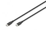 ASSMANN Assmann-DIGITUS USB-C szilikon csatlakozókábel, 1m, fekete - AK-300341-010-S (AK-300341-010-S)