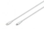 ASSMANN Assmann-DIGITUS Lightning szilikon csatlakozókábel, USB-C - Lightning, 0, 5 m, fehér - AK-600110-005-W (AK-600110-005-W)