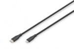 ASSMANN Assmann-DIGITUS Lightning szilikon csatlakozókábel, USB-C - Lightning, 0, 5 m, fekete - AK-600110-005-S (AK-600110-005-S)
