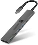 CONNECT IT USB-C hub, 2x USB-A, 1x USB-C, 1x SD kártya, 1x MicroSD kártya, szürke színű (CHU-5150-AN)