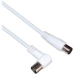 PremiumCord Antenna kábel, koax, 90° hajlított csatlakozó, TV-hez, 5m, fehér (KTMF05U) (KTMF05U)