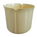  Virágtartó kaspó, szirom formájú, 13 cm, sárga műanyag (213)