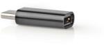 Nedis CCGB60910BK - USB-C adapter | USB 2.0 | USB-C csatlakozó | USB Micro-B aljzat | 480 Mbps | Kerek | Nikkelezett | Nikkelezés (CCGB60910BK)