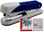 NOVUS Stabil 30 lapos tűzőgép készlet, Kék + 24/6 kapocs, 1000/doboz