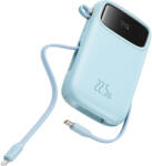 Baseus - Qpow Pro+ Power Bank (P10055003313-00) - Lightning, 2x Type-C, USB, 22, 5W, 10000mAh, Type-C kábel, 30 cm - Kék