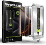 Techsuit iPhone 13 / iPhone 13 Pro / iPhone 14 / iPhone 16e/17e Fekete TitanGlass Teljes Borítás Techsuit (2 darabos csomag) üvegfólia