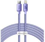 Baseus CRYSTAL SHINE adatkábel (Type-C - lightning, 20W, PD gyorstöltő, 200cm, cipőfűző) LILA