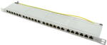 LogiLink Cat. 6A patch panel 24-port STP, szürke, fél egység magasságú (NP0062)
