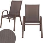 SPRINGOS textilén kerti szék acél vázzal 2 db, 120kg, 92x53x72cm, barna (GF0104)