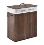 Verk Group Verk 27278 Dupla szennyestartó kosár bambusz, sötétbarna (27278_1)