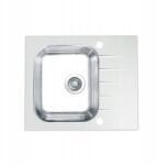 Alveus Vitro üveg mosogató, fehér, egymedencés, szifonnal (1130528)