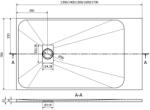 Mexen Hugo SMC zuhanytálca 140 x 70 cm, fekete , takaró inox - 42707014-X Kompozit zuhanytálca Kompozit zuhanytálca (5905315225719)
