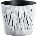 Prosperplast Virágcserép betéttel SANDY Round 190, 158x138 mm, fehér