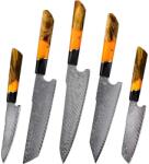 HARAHU KU-38063 damaszk konyhakés készlet - Narancssárga KP38063