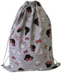  Ovis zsák - 30x40 cm szürke alapon piros pöttyös - masnis egérfej