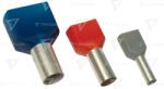 TRACON Tub de capăt dublu, izolat (PA6.6), cupru el. stanat, roşu 2×1mm2, l=10mm (E90IH)