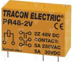 TRACON Releu print 48V DC / 2×CO (5A, 230V AC / 30V DC) (PR48-2V)