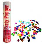 Cyrax Tub de Confetii, Cyrax, Party Popper, 20x5 cm, Confetii Inimioare din Aluminiu, Multicolor (137794)