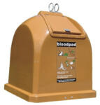  1100 literes BIO hulladékgyűjtő üvegszálas konténer 1100x1100x1350 mm (barna) (07-6780-bio)