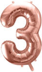  3'' számú fólia lufi, 86 cm, rózsaszín arany (FB1M-3-019R)