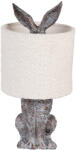 Clayre & Eef Veioza polirasina maro gri textil bej Ø 20x43 cm E27 (6LMC0111W)