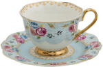 Clayre & Eef Set 2 cesti portelan Flowers 12x9x7 cm, 15x2 cm, 160 ml (6CE1279)