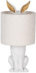 Clayre & Eef Veioza polirasina textil alb auriu Ø 20x43 cm E27 (6LMC0111WW)
