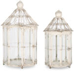Bizzotto Set 2 felinare fier alb vintage Viollet Ø26x51h; ø32x59h (0141297)