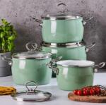 Altom Design Set oale Balbina green, emailate, 8 piese, cu inductie