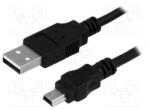 LogiLink Cablu de date LogiLink, USB 2.0 - mini USB, 1.8m, Negru (CU0014)