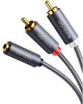 UGREEN Cablu Audio 3.5mm - 2 x RCA UGREEN AV102, 1m, Gri - evomag