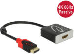 Delock Adapter Displayport 1.2-Dugós Csatlakozó - HDMI-Csatlakozóhüvely 4K 60 Hz Passzív Fekete