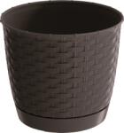 Prosperplast Kerek Cserép +alj 25cm Műanyag, Barna