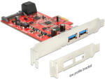Delock PCI Express Kártya 2 x Külső USB 3.0 + 2 x Belső SATA 6 Gb/s - Alacsony Profilú