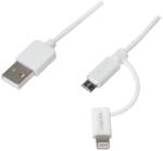 LogiLink CU0118 USB kábel 1 M Micro-USB A USB A Fehér (CU0118)