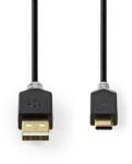 Nedis CCBW60601AT20 USB kábel USB 2.0 2 M USB A USB C Antracit (CCBW60601AT20) - easy-shop