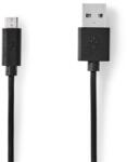 Nedis CCGL60500BK20 USB kábel USB 2.0 2 M USB A Micro-USB B Fekete (CCGL60500BK20)