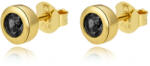 Beneto Cercei din argint placat cu aur și zirconii negre AGUP2259-GOLD