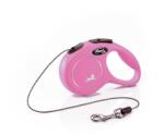 flexi New Classic lesa automata cu sir pentru caini, roze, marimea XS, 3 m