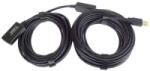 PremiumCord Aktív Kábel USB-A 2.0, hosszabbító, repeater, A - A, M/F, 10m, fekete (KU2REP10) (KU2REP10)