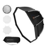 K&F Concept 55cm átmérőjű, octagonal softbox, gyorscsatlakozás, méhsejt rács, Bowens csatlakozás (KF-18-0007) (KF-18-0007)