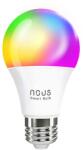 NOUS Smart RGB LED izzó Új P3, Wi-Fi, E27, 9W, 810 lm, fehér és színes fény, hangvezérlés, Google Assistant kompatibilis, amazon alexa