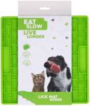 Holland Animal Care Lick Mat Bones - habzsolásgátló nyalogatós tálca, zöld