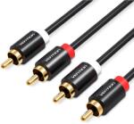 Vention 2x RCA Male to Male Audio Cable 1m Black Metal Type (VAB-R06-B100)