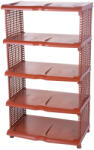 Strend Pro 5 polcos műanyag cipőtároló, rattan, 48 x 30, 5 x 86 cm (TC2531005)