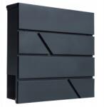 Malatec postaláda, antracit színű, horganyzott acél, 37×37×10.5cm, 2 kulcs (6238)