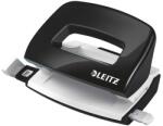 Leitz Lyukasztó, kétlyukú, 10 lap, fém, mini, LEITZ "Nexxt Wow", fekete 50601095 (50601095)