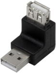 LogiLink USB 2.0 adapter, USB-A/M - USB-A/F, 270 -os szög, fekete